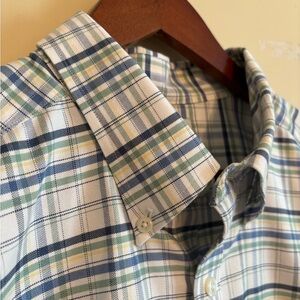 L.L. Bean Men's Plaid Casual Button Down Shirt - Blue, Green, Yellow